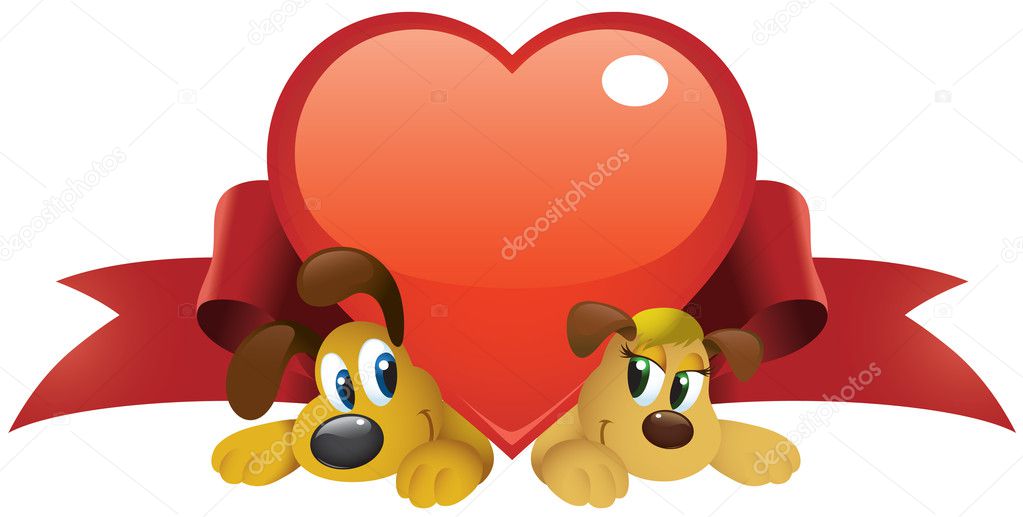 Chiens De Saint Valentin Image Vectorielle Louisdwiyono