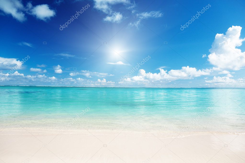 Sand and Caribbean sea