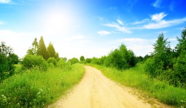 Road and perfect summer day clipart