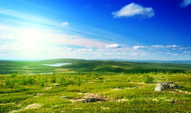 North mountain tundra and lakes clipart