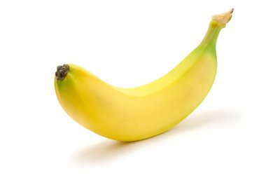 One banana isolated on the white background clipart