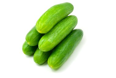 Fresh cucumbers isolated on white background clipart