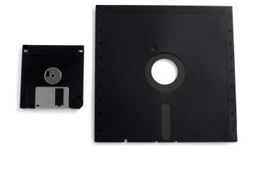 two black floppies small and large clipart