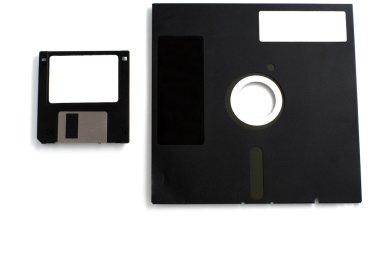 Two black floppies clipart