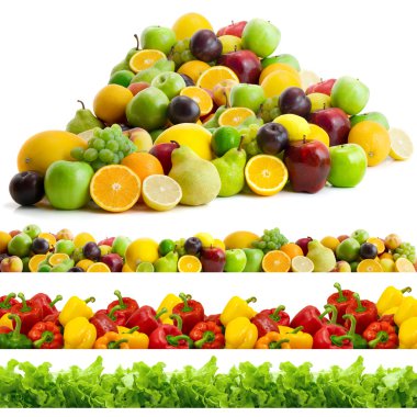 Collection of vegetables and fruits clipart