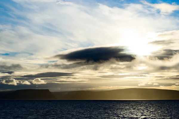 Zonsondergang Kust Van Oceaan — Stockfoto
