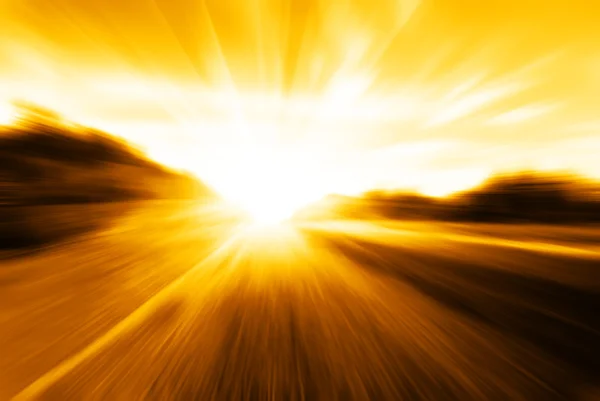 Rörelseoskärpa Vägen Och Solen — Stockfoto