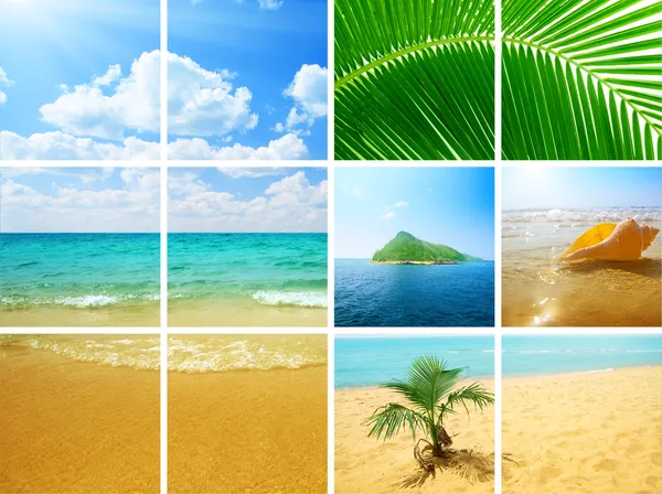 stock image Collage photos of ocean nature