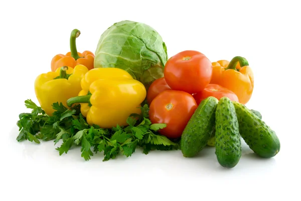 Fresh Vegetables Isolated White Background — Stock Photo, Image