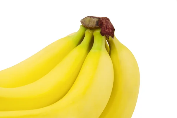 Μπανάνες Απομονωμένες Λευκό — Φωτογραφία Αρχείου