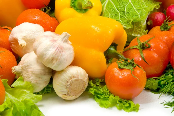 Wet Fresh Shiny Vegetables Background — Stock Photo, Image