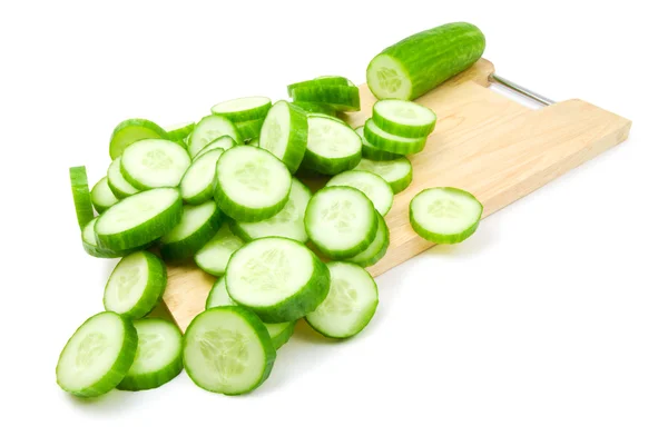 Slaces Cucumber Isolated White Background — Stock Photo, Image