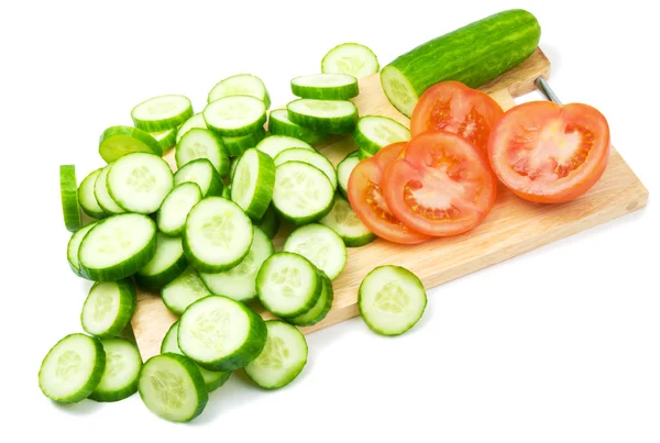 Slices of cucumber and tomato — Stock Photo, Image