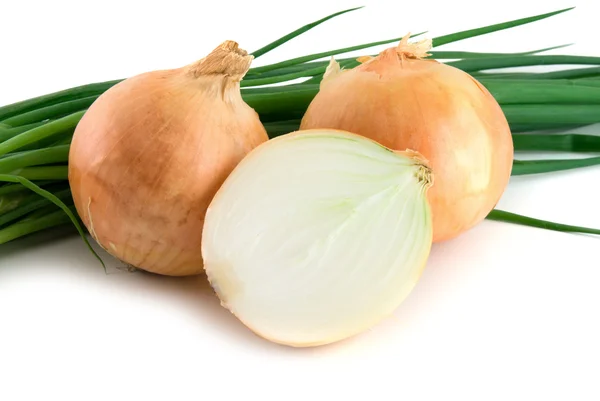 Onions isolated on the white — Stock Photo, Image