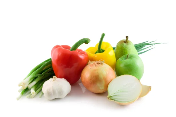 Podzimní Ovoce Zelenina Izolovaných Bílém — Stock fotografie