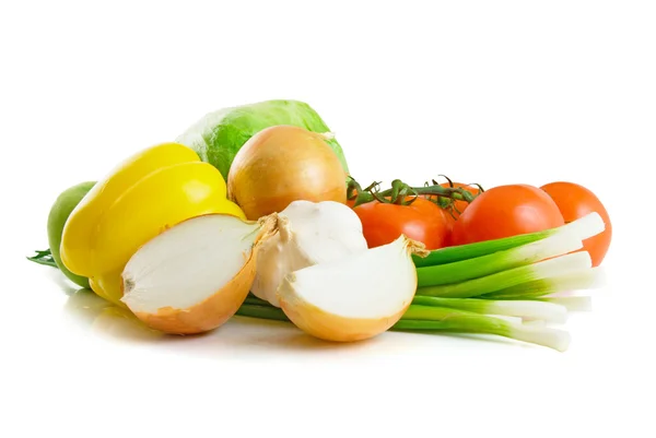 水果和蔬菜在白色背景上孤立 — 图库照片