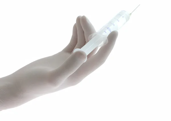 One Syringe Glove Doctor Isolated — Stock Photo, Image