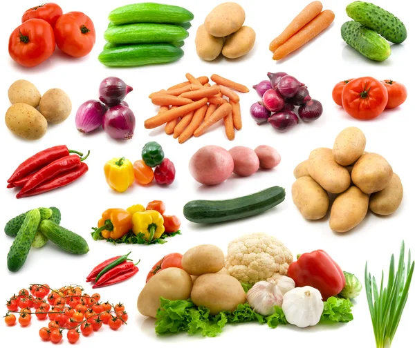 Große Seite Gemüse Isoliert Auf Dem Weißen — Stockfoto