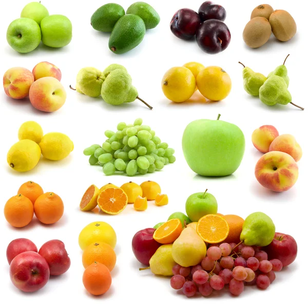 Frutas Frescas Aisladas Sobre Fondo Blanco — Foto de Stock
