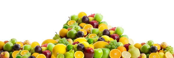 Collectie Van Vers Fruit Geïsoleerd Wit — Stockfoto