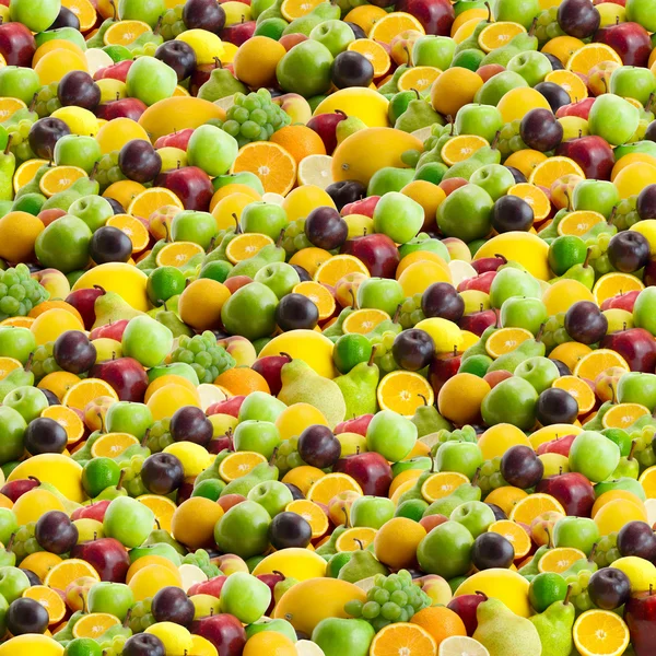 Coleta Fundo Frutas Frescas — Fotografia de Stock