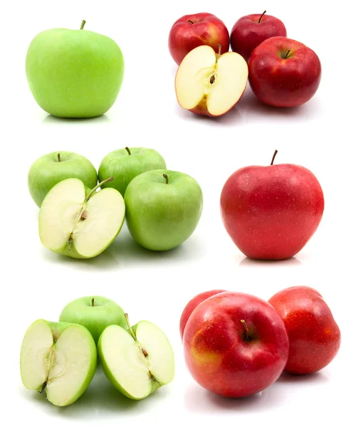 Σελίδα Των Μήλων Που Απομονώνονται Λευκό Φόντο — Φωτογραφία Αρχείου