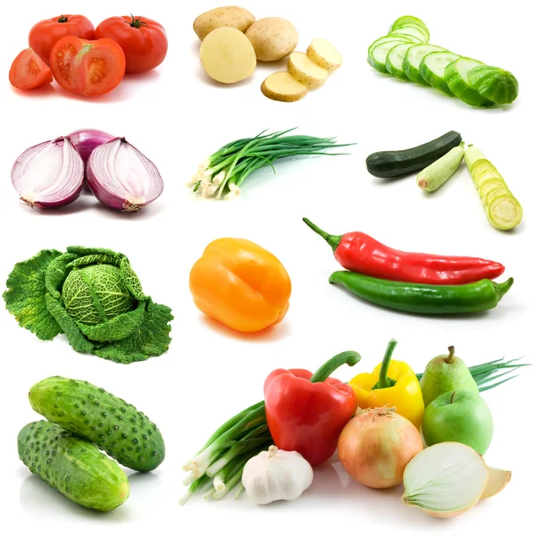 Vegetables isolated on the white — Stock Photo, Image