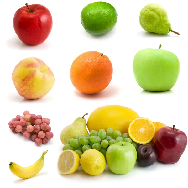Page Fruits Isolated White Background — Stock Photo, Image
