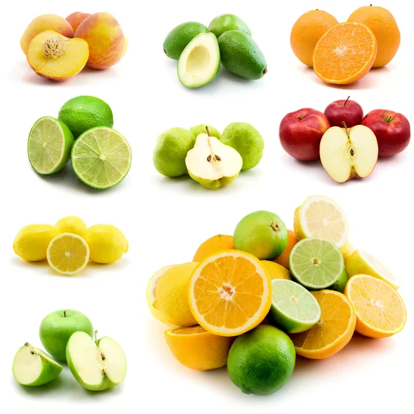 Pagina Frutti Isolati Sullo Sfondo Bianco — Foto Stock