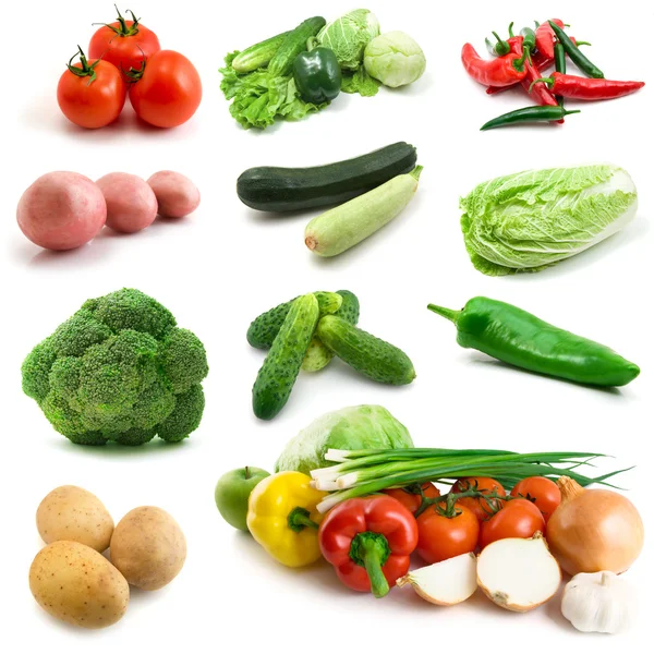 Página de legumes isolados no branco — Fotografia de Stock