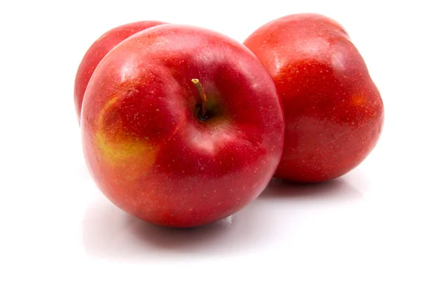 Червоні Яблука Ізольовані Білому Тлі — стокове фото