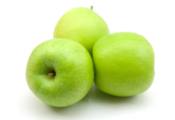 Pommes Vertes Isolées Sur Fond Blanc — Photo
