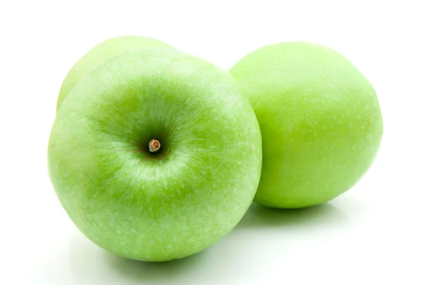 Πράσινα Μήλα Απομονωμένα Λευκό Φόντο — Φωτογραφία Αρχείου