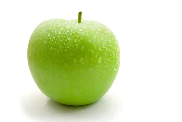 Υγρό Μήλο Που Απομονώνονται Λευκό Φόντο — Φωτογραφία Αρχείου
