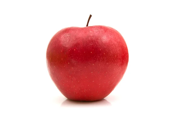 Κόκκινο Μήλο Απομονωμένο Στο Λευκό Φόντο — Φωτογραφία Αρχείου