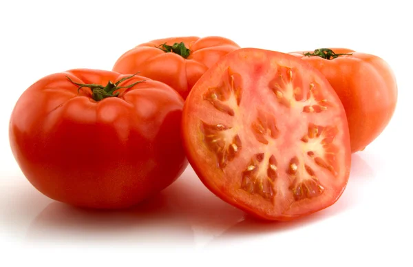 Świeże Pomidory Białym Tle Białym Tle — Zdjęcie stockowe