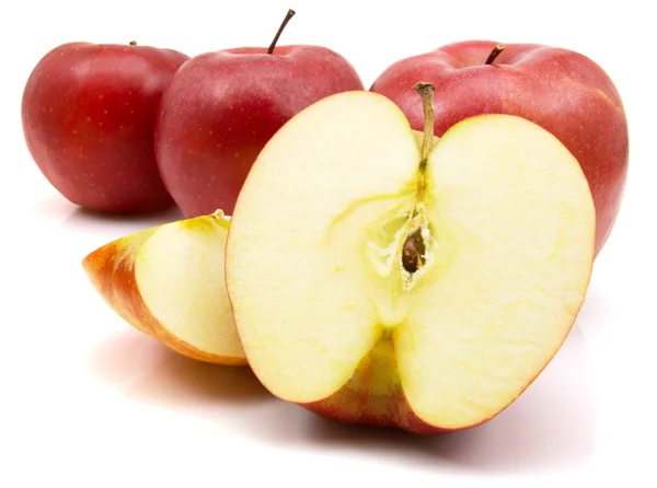 Червоні Яблука Ізольовані Білому Тлі — стокове фото
