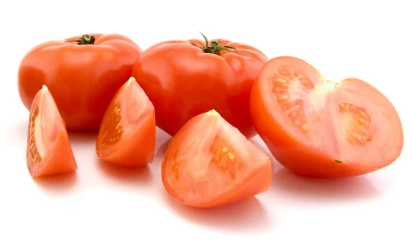 Ντομάτες Που Απομονώνονται Λευκό Φόντο — Φωτογραφία Αρχείου