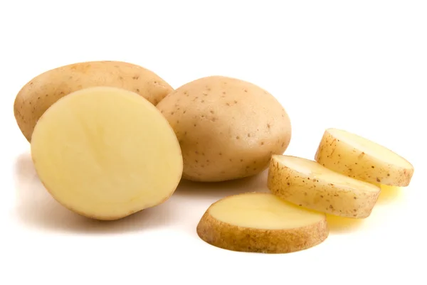 白の背景に分離されたジャガイモ — ストック写真
