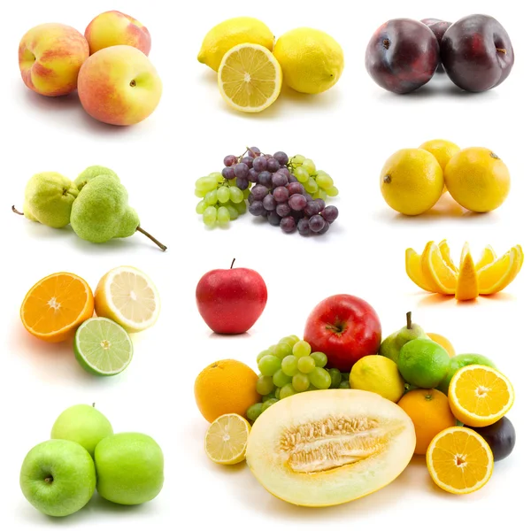 Page Fruits Isolated White Background — Stock Photo, Image