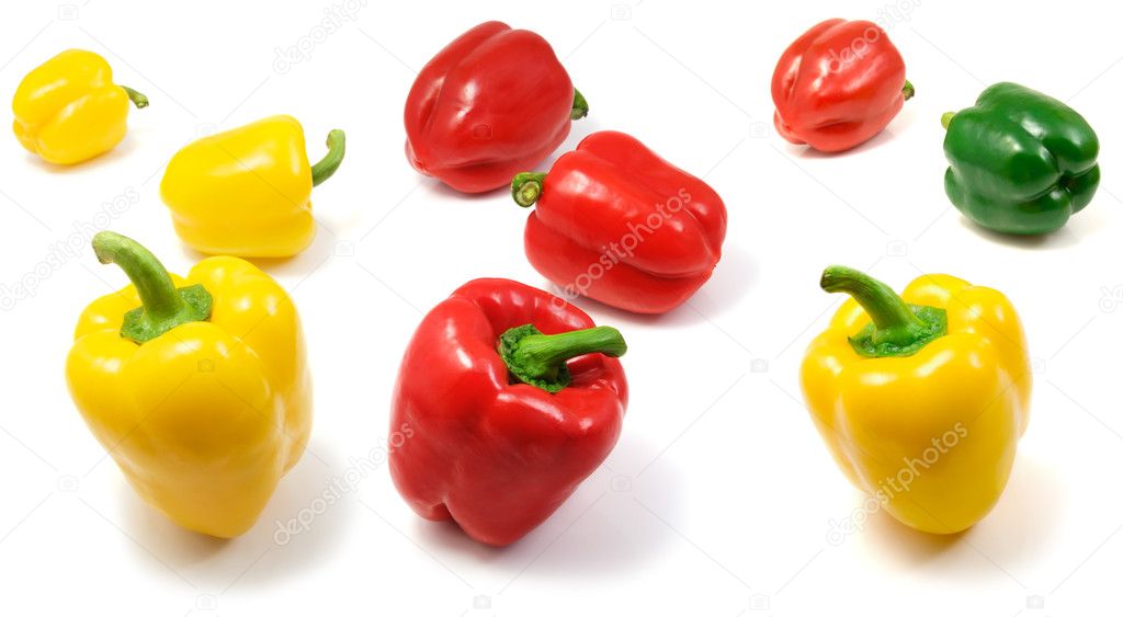 Peppers isolated on the white background
