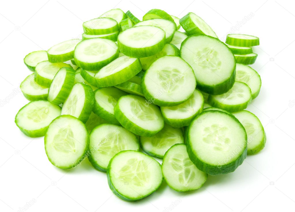 Slices of fresh cucumber