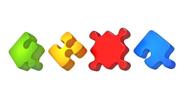 Pedaços de Puzzle Multicolor — Fotografia de Stock