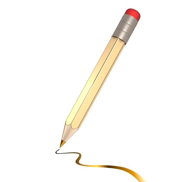 stock image Beige Pencil with Gold Stroke