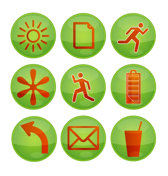 Interface green icons — Stock Vector