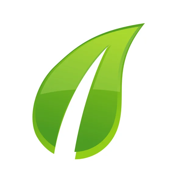Één groen blad — Stockvector