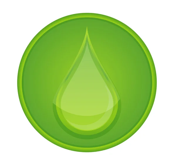 Circle green icon drop — Stock Vector