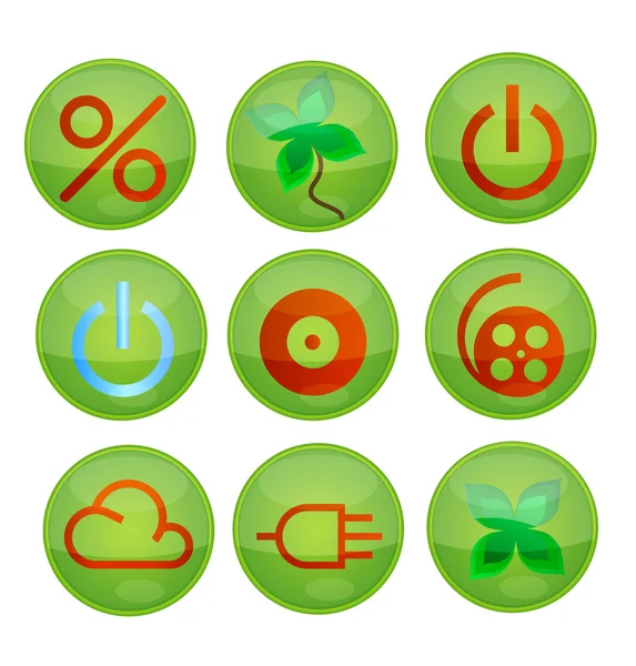 Społecznego ikony zielony — Wektor stockowy