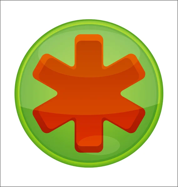 Medic Zöld Szimbólum Fehér — Stock Vector