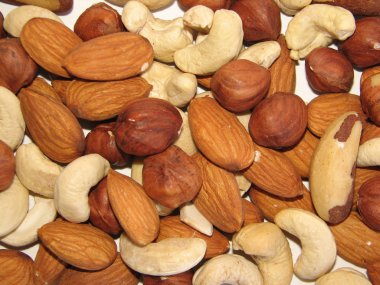 Different nuts: аlmonds, filbert, the Brazilian nut clipart